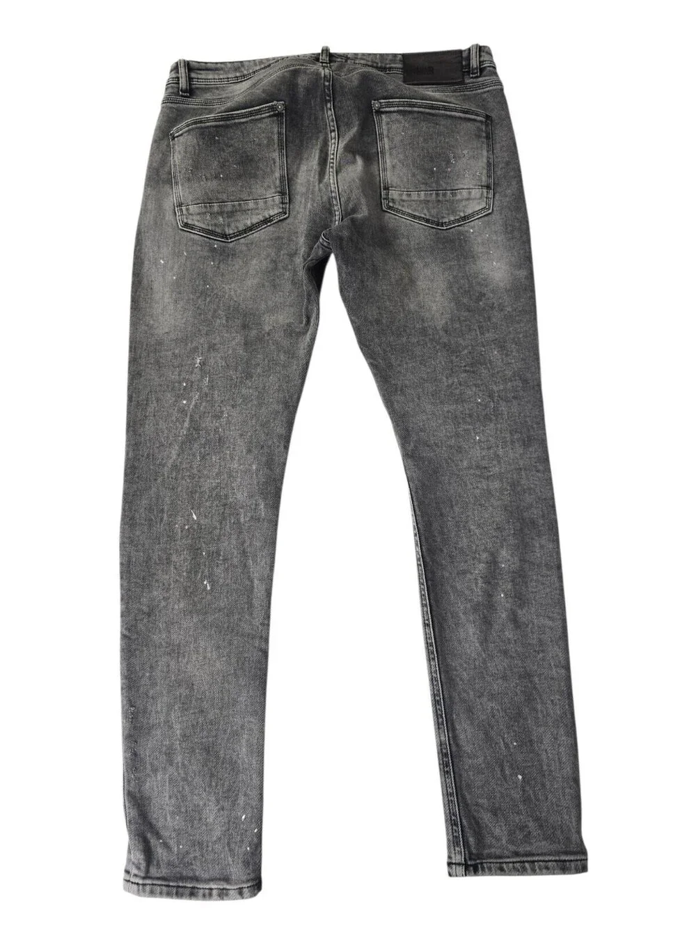 Zara Slim Fit Distressed Gray Denim Jeans Button Closure 5-Pocket Men 36x31